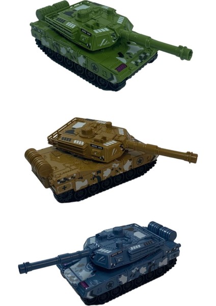 Sürtmeli Plastik Tank Askeri Araç 15 cm - 3'lü Sürtmeli Tank Seti fiyatları