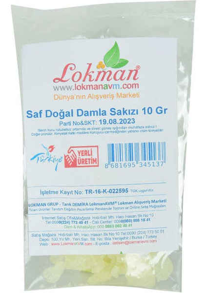 Damla Sakızı Saf Doğal 10 gr Paket Byr [byrtek]