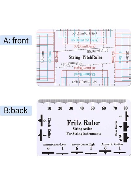 Ukulele Bas Luthier Için Gitar Ölçme Aracı Set Dize Yükseklik Cetveli (Yurt Dışından)