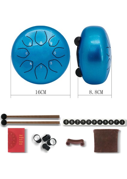 Mavi ile 6 Inç 8 Not Çelik Davul Vurmalı Çalgı Davul (Yurt Dışından) modelleri