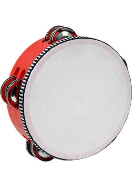 Ahşap El Tefleri Müzik Eğitimi Vurmalı Çalgı Metal 6 Inç Kırmızı (Yurt Dışından)
