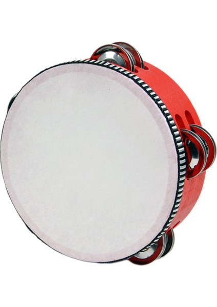 Ahşap El Tefleri Müzik Eğitimi Vurmalı Çalgı Metal 6 Inç Kırmızı (Yurt Dışından)