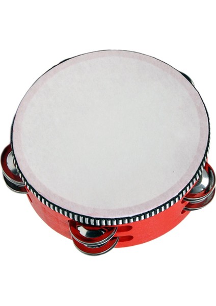 Ahşap El Tefleri Müzik Eğitimi Vurmalı Çalgı Metal 6 Inç Kırmızı (Yurt Dışından)