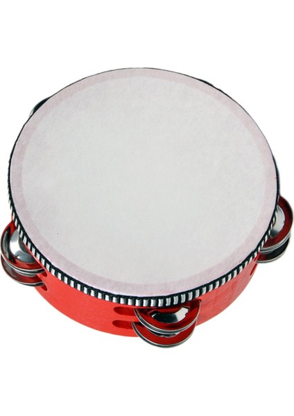 Ahşap El Tefleri Müzik Eğitimi Vurmalı Çalgı Metal 6 Inç Kırmızı (Yurt Dışından)