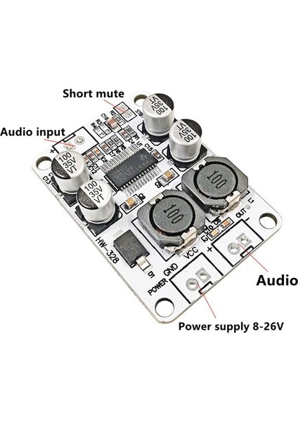 TPA3110 Pbtl Mono Dijital Güç Amplifikatörü Kartı 30W Güç Amplifikatörü Modülü Dijital Güç Amplifikatörü 8 ~ 26VDC (Yurt Dışından)