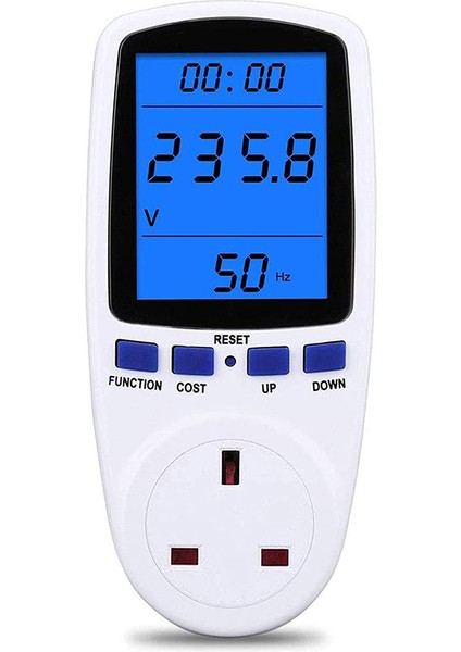 Sayaç Fişi Monitör Arka Işık LCD Ekran Kullanım Monitörü Tüketim Analizörü Gerilim Amper Birleşik Krallık Fişi (Yurt Dışından) modelleri
