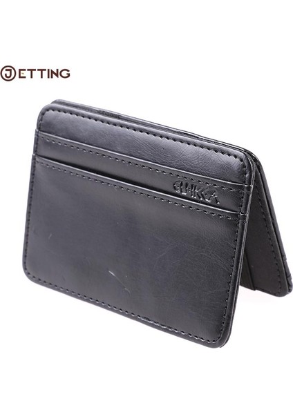 Yeni Varış 2 Katlı Çoklu Kart Pozisyon Pu Deri Sihirli Cüzdan Moda Küçük Erkekler Para Klipleri Kart Çanta Ince Nakit Tutucu Çanta (Yurt Dışından)