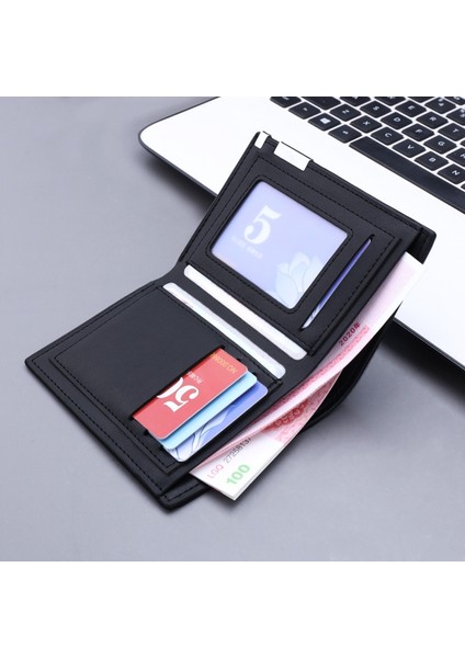 Pu Deri Cüzdanlar/basit Retro Iki Katlı Kese/günlük Katı Fermuarlı Çantalar/erkek Kısa Kartvizit Paketi (Yurt Dışından) indirimleri