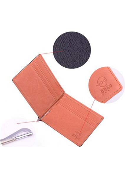 Microgood Erkek Ince Suni Deri Ön Cep Minimalist Cüzdan Ikiye Katlanmış Nakit Para Klipsi (Yurt Dışından) modelleri