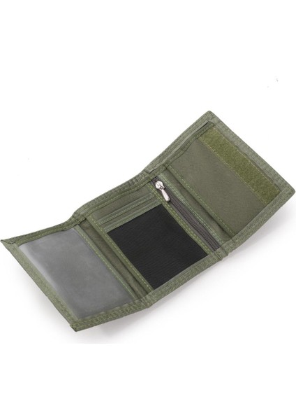 Yeni Erkek Üç Katlı Cüzdan Moda Naylon Kanvas Çanta Anahtarlık Tutucu Pencere Kart Sahibinin Velcro Cep Fermuar Kadın Para Çantası (Yurt Dışından) modelleri