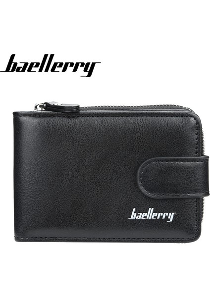 Baellerry Kart Çantası Erkek Avrupa ve Amerika Ehliyet Çok Fonksiyonlu Toka Bozuk Para Cüzdanı Gençlik Yatay Fermuarlı Org Çantası (Yurt Dışından)