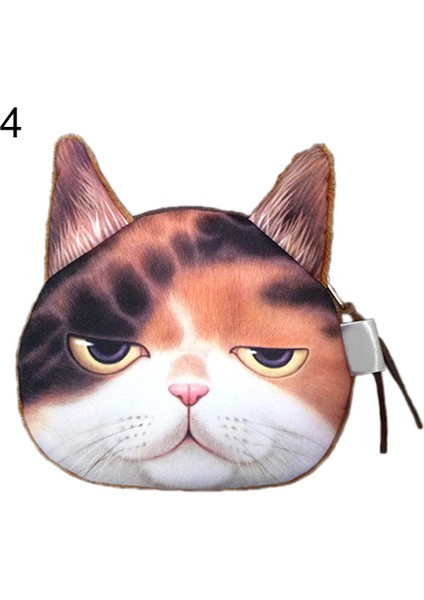 Komik Kedi Yüz Kafa Baskı Mini Para Çantası Cüzdan Çanta Fermuar Kese Çocuk Hediye (Yurt Dışından) modelleri