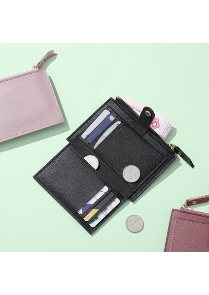 Erkek Kadın Moda Düz Renk Kredi Kartı Kımlık Kartı Çok Yuvalı Kart Tutucu Rahat Pu Deri Mini Bozuk Para Cüzdanı Cüzdan Kılıf Cep (Yurt Dışından) modelleri