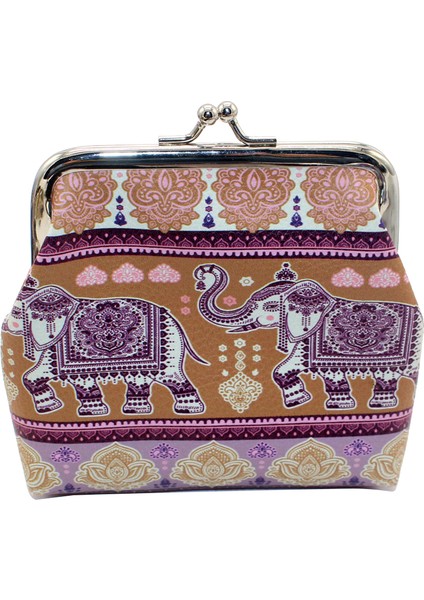 Kadın Fil Baskı Öpücük Kilit Küçük Sikke Çanta Debriyaj Çanta (Yurt Dışından)