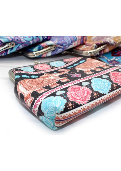 Kadın Fil Baskı Öpücük Kilit Küçük Sikke Çanta Debriyaj Çanta (Yurt Dışından) modelleri