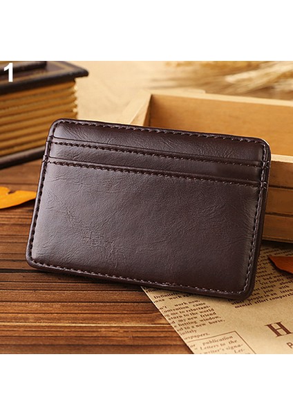 Microgood Erkek Iş Suni Deri Para Klipsi Kart Sahibinin Ince Bifold Sihirli Cüzdan (Yurt Dışından) modelleri