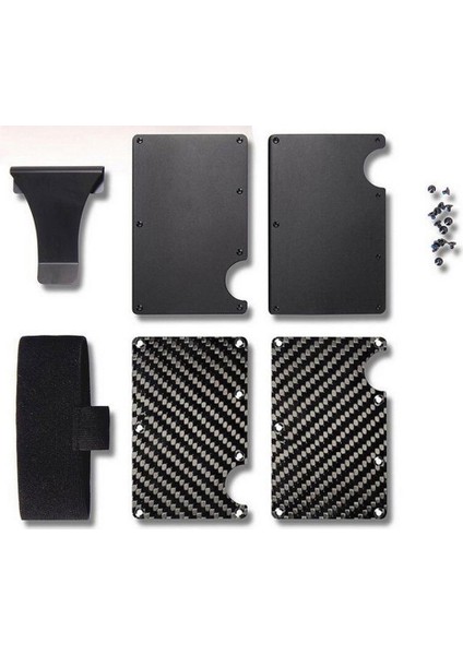 Erkek Kartlık Ince Karbon Fiber Tutucu Metal Cüzdan Para Klipsi - Siyah (Yurt Dışından) fiyatları