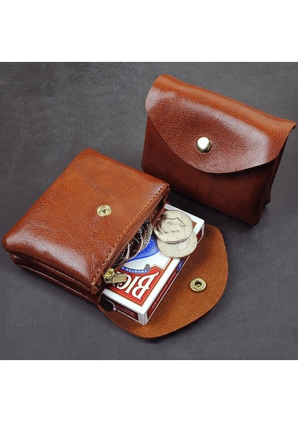 Pu Deri Erkek Cüzdan Kadın Mini Cüzdan Çift Katmanlı Kımlık/kredi Kartı Sahipleri Bozuk Para Cüzdanı Kese Saklama Çantası Kısa Iş Çantalar (Yurt Dışından)