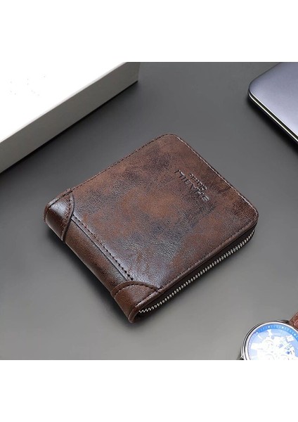 Erkekler Için Cüzdan Kısa Vintage Carteras Kısa Cüzdan Pu Deri Erkek Billetera Hombre Lüks Küçük Fermuar Paraları Çanta Cartera Hombr (Yurt Dışından) fırsatları