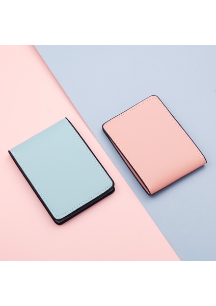 Ince Ikiye Katlanmış Kısa Kadın Erkek Cüzdan Düz Renk Çanta Kart Yuvaları Pu Deri Iş Kimlik Kartı Tutucu Bozuk Para Cüzdanı Billetera Hombre (Yurt Dışından) modelleri