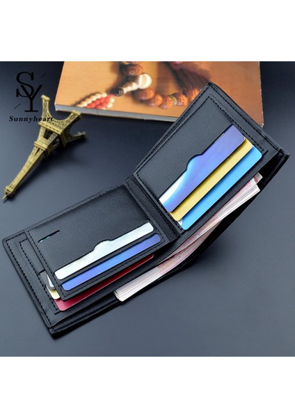Sunnyheart Para Klipsi Çok Yuvalı Erkek Iş Minimalist Ikiye Katlanmış Ince Cüzdan (Yurt Dışından) modelleri
