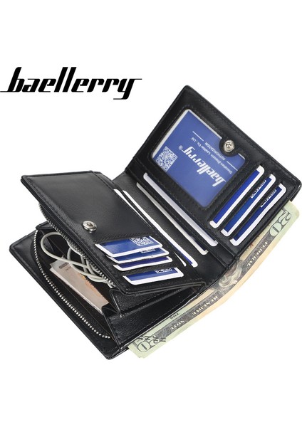 Baellerry Cüzdan Erkek Kısa Avrupa ve Amerika Dikey Çoklu Kart Snap Bozuk Para Cüzdanı Moda Gençlik Kart Çantası Erkekler (Yurt Dışından) fiyatları