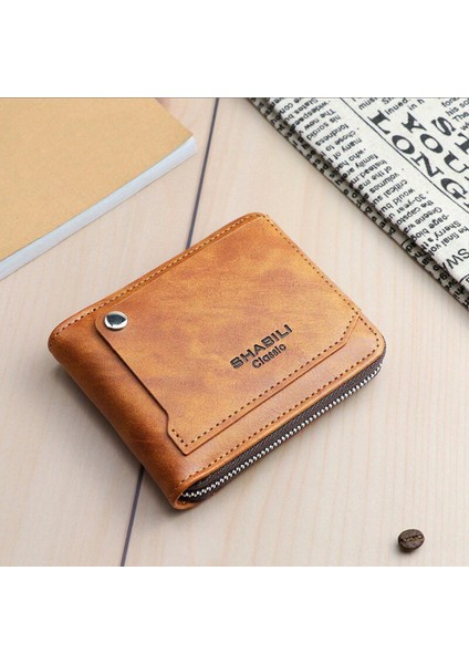 Yeni Erkek Cüzdan Rahat Erkek Cüzdan Para Cebi Kısa Fermuarlı Çok Fonksiyonlu Çanta Küçük Cüzdan Kart Tutucu 2022 Carteiras Masculina (Yurt Dışından)