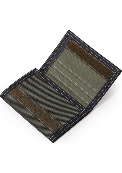 Erkek Üç Katlı Kısa Cüzdan Kimlik Pencereli Basit Cırt Cırtlı Kart Tutucu Çanta Çocuk Tuval Küçük Cep Bozuk Para Cüzdanı (Yurt Dışından) modelleri