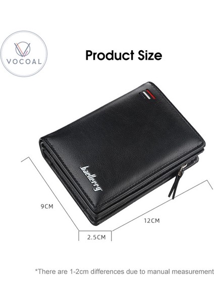 Vocoal Erkek Kısa Fermuarlı Cüzdan Moda Pu Cüzdan B-Işletme Mini Cüzdan Erkek Çantaları Retro El Çantaları Tek Bifold Kart Sahipleri C-Oin Erkekler Için Çanta Manşonları (Yurt Dışından)
