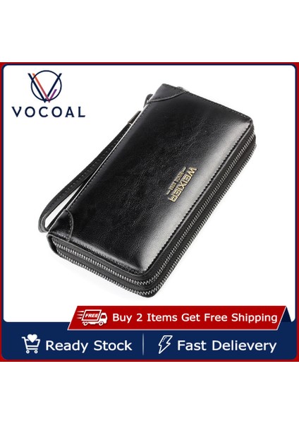 Vocoal Erkekler Uzun Cüzdan Moda Cüzdan Çanta Pu Deri Çanta Büyük Kapasiteli Kart Tutucu Uzun Debriyaj Sikke Çanta Fermuar Para Çantası Erkekler Için Uzun Cüzdan Erkek Cüzdan (Yurt Dışından)