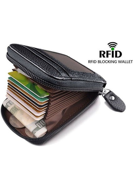 Rfid Organ Kartı Paketi Fermuar Çanta Anti-Manyetik Kart Kutusu Erkek Kart Paketi - Siyah (Yurt Dışından)