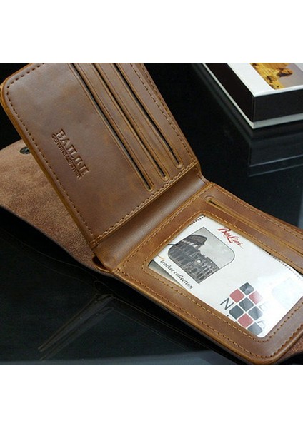 Microgood Erkek Suni Deri Bifold Cüzdan Kart Para Kılıfı Tutucu Ince Bozuk Para Cüzdanı Cep (Yurt Dışından) modelleri
