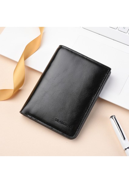 Deabolar Iş Erkek Suni Deri Bifold Kısa Cüzdan Kart Nakit Tutucu Çanta (Yurt Dışından) modelleri