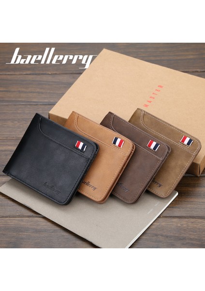 Baellerry Erkek Kısa Cüzdan Kore Versiyonu Ince Çoklu Kart Ehliyet Kart Çantası Moda Yatay Bozuk Para Cüzdanı (Yurt Dışından) fırsatları