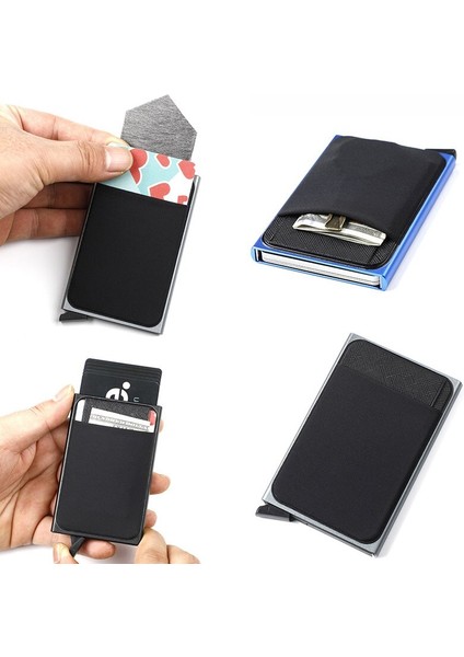 Özel Anti Rfid Kart Tutucu Cüzdan Para Çantaları Erkek Kadın Ince Ince Mini Metal Cüzdan Bozuk Para Cüzdanı Erkek Magsafe Cüzdan Siyah Debriyaj (Yurt Dışından) modelleri