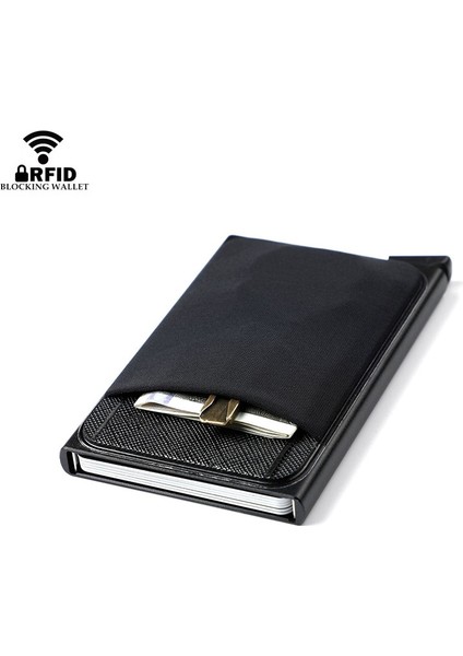 Özel Anti Rfid Kart Tutucu Cüzdan Para Çantaları Erkek Kadın Ince Ince Mini Metal Cüzdan Bozuk Para Cüzdanı Erkek Magsafe Cüzdan Siyah Debriyaj (Yurt Dışından) indirimleri