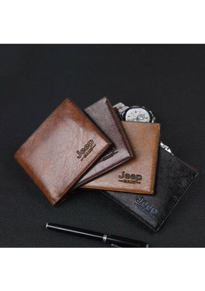 Erkek Deri Hakiki Bifold Kredi Kimlik Kartı Tutucu Ince Cüzdan Billfold Çanta (Yurt Dışından)