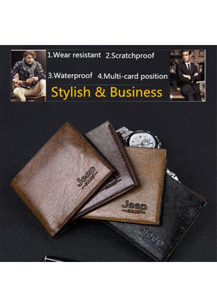 Erkek Deri Hakiki Bifold Kredi Kimlik Kartı Tutucu Ince Cüzdan Billfold Çanta (Yurt Dışından) fiyatları