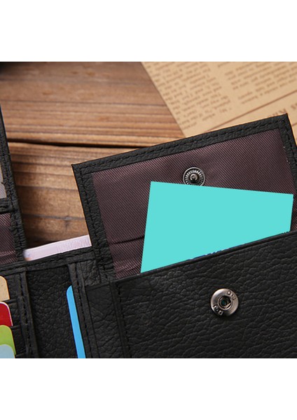 Microgood Iş Adamları Çok Yuvalı Suni Deri Bifold Kısa Cüzdan Kart Nakit Tutucu Çanta (Yurt Dışından)