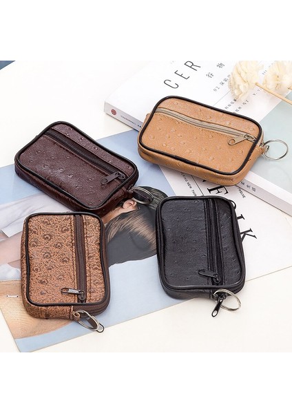 Yeni Yumuşak Cüzdan Erkek ve Kadın Kart Sahibinin Küçük Kapasiteli Pu Deri Anahtar Kutu Bozuk Para Cüzdanı Hediye Anahtarlık Zip Değişim Kılıfı Cüzdan (Yurt Dışından)