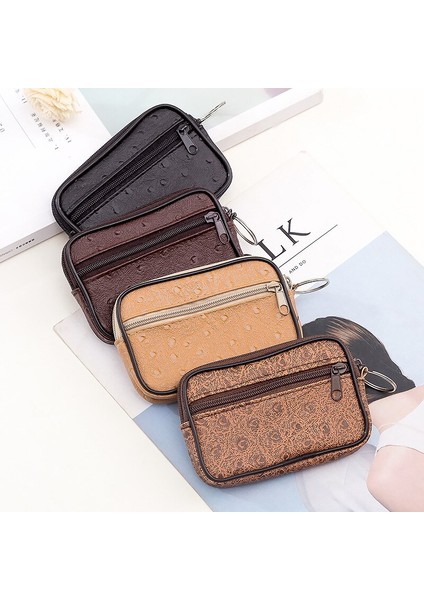 Yeni Yumuşak Cüzdan Erkek ve Kadın Kart Sahibinin Küçük Kapasiteli Pu Deri Anahtar Kutu Bozuk Para Cüzdanı Hediye Anahtarlık Zip Değişim Kılıfı Cüzdan (Yurt Dışından)