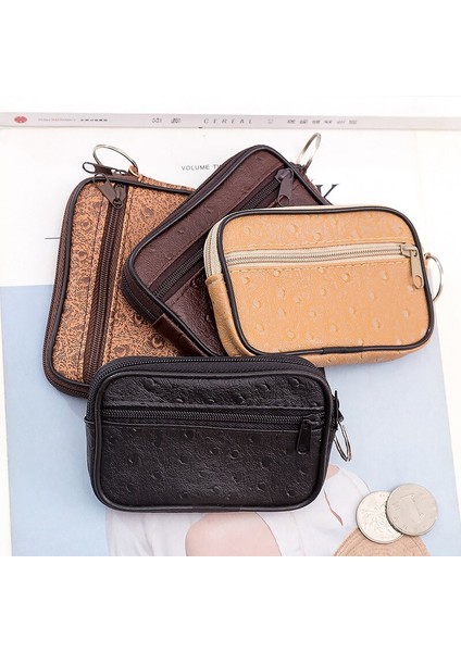 Yeni Yumuşak Cüzdan Erkek ve Kadın Kart Sahibinin Küçük Kapasiteli Pu Deri Anahtar Kutu Bozuk Para Cüzdanı Hediye Anahtarlık Zip Değişim Kılıfı Cüzdan (Yurt Dışından)