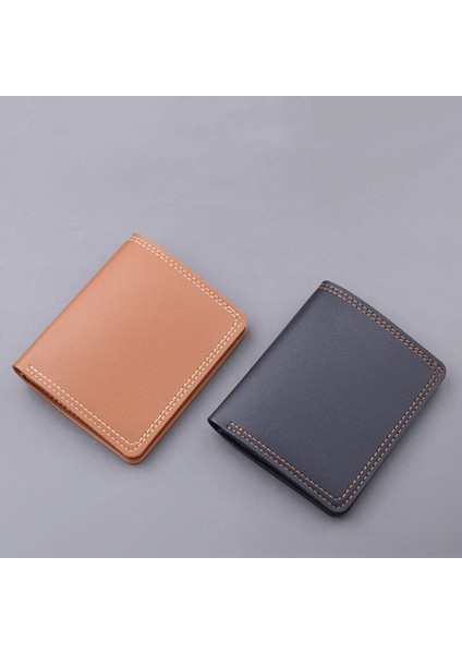 Vintage Erkek Deri Cüzdan Marka Lüks Kısa Ince Erkek Çantalar Para Klip Kredi Kartı Dolar Katlanabilir Küçük Para Çantalar (Yurt Dışından) fırsatları