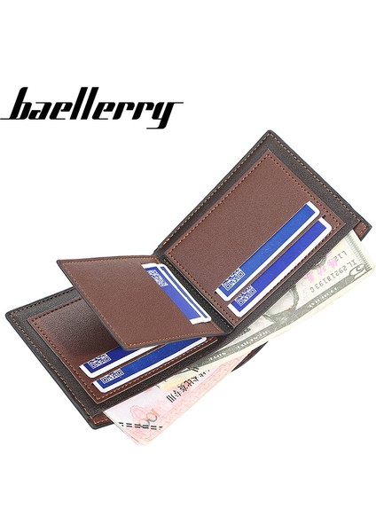 Baellerry Erkek Kısa Cüzdan Deri Çoklu Kart Bozuk Para Cüzdanı Kore Versiyonu Moda Gençlik Açık Cüzdan Erkekler (Yurt Dışından) modelleri