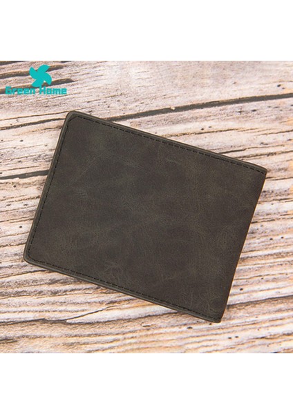Green Home Ince Cüzdan Kısa Düz Renk Günlük Ikiye Katlanmış Erkek Seyahat Cüzdanı (Yurt Dışından)