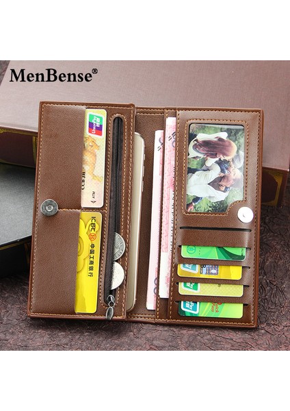 Menbense Yeni Erkek Cüzdan Uzun Moda Kabartmalı Manyetik Snap Artı Çevresi Çanta Çoklu Kart Yuvaları Erkek Cüzdan (Yurt Dışından)