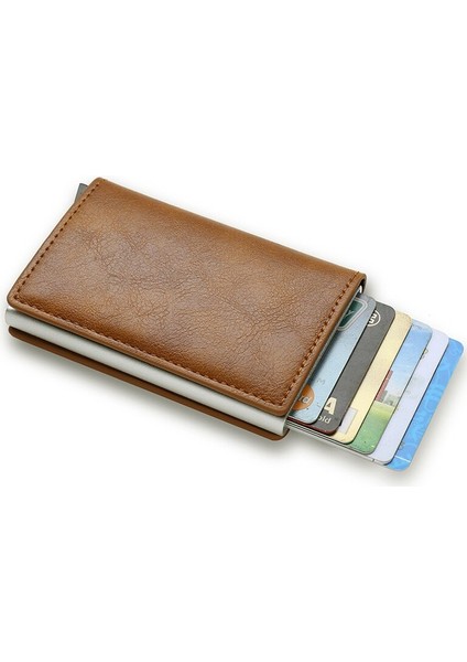 Dıenqı Karbon Rfid Cüzdan Erkek Para Kart Tutucu Cep Mini Ince Cüzdan Kadın Erkek Akıllı Çantalar Otomatik Açılır Vale Cüzdan (Yurt Dışından)