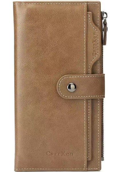 2022 Erkek Yeni Fermuarlı Cüzdan Kore Versiyonu Retro Çok Fonksiyonlu Uzun Cüzdan Çoklu Kart Pozisyonu Toka Kart Çantası (Yurt Dışından) indirimleri