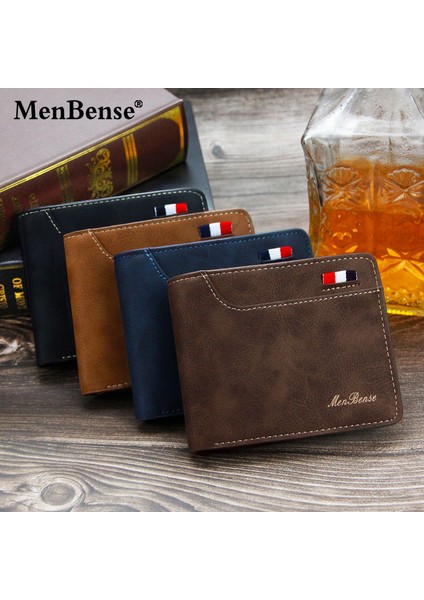Yeni Erkek Cüzdan Buzlu Moda Rahat Çoklu Kart Yuvası Erkek Cüzdan Cüzdan Kısa Pu Üçe Katlanmış Cüzdan (Yurt Dışından)