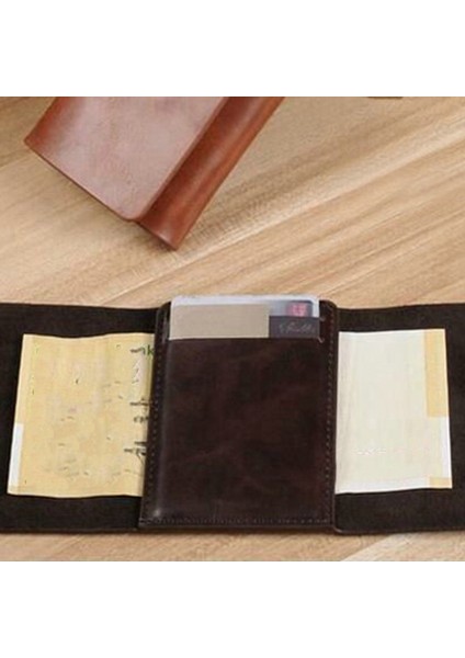 Pu Deri Cüzdan Erkek Kısa Cüzdan Çok Fonksiyonlu Günlük Cüzdan Kahverengi (Yurt Dışından) modelleri